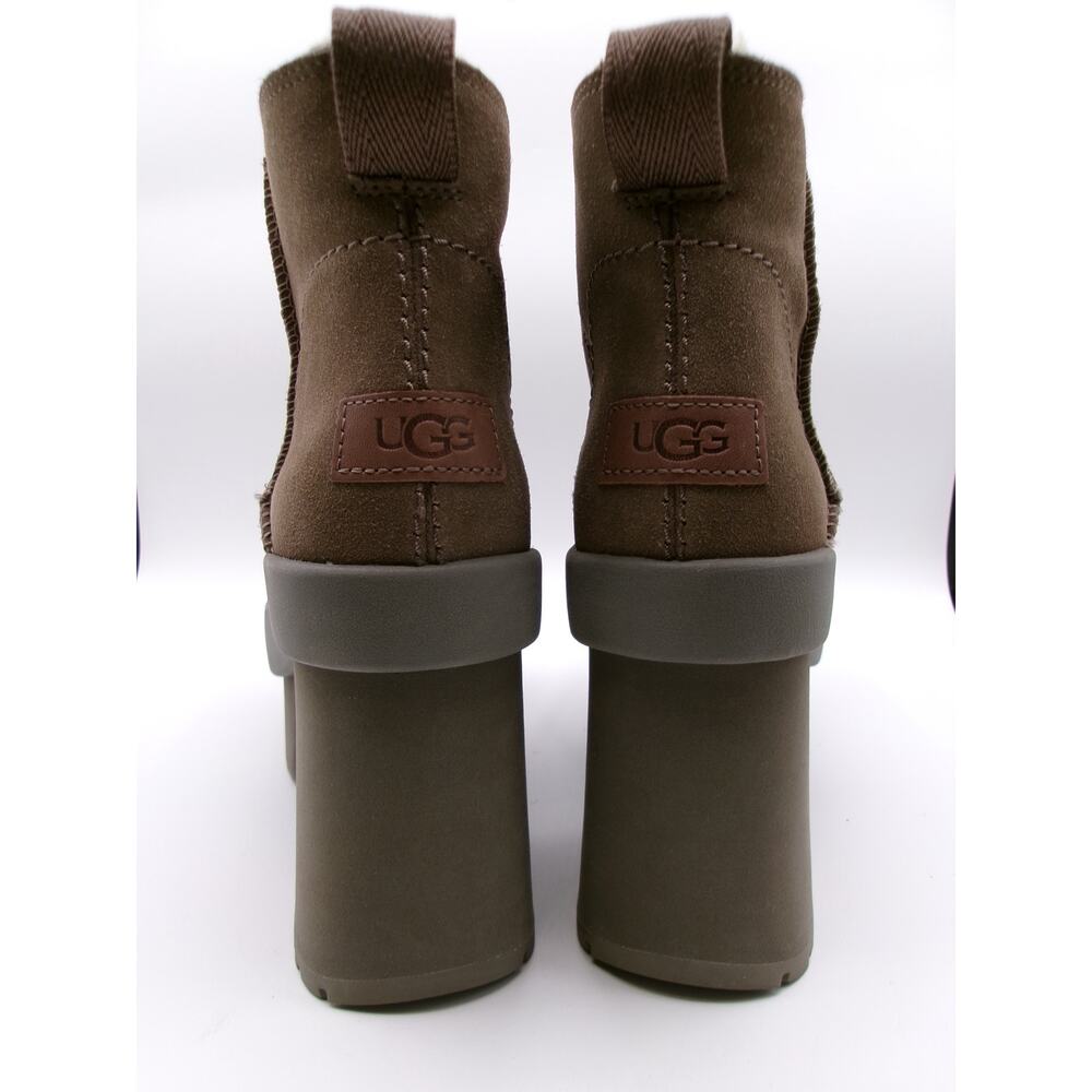 UGG New Heights Platform Mini Boots Hickory Shearling Size 8 - Picture 5 of 9